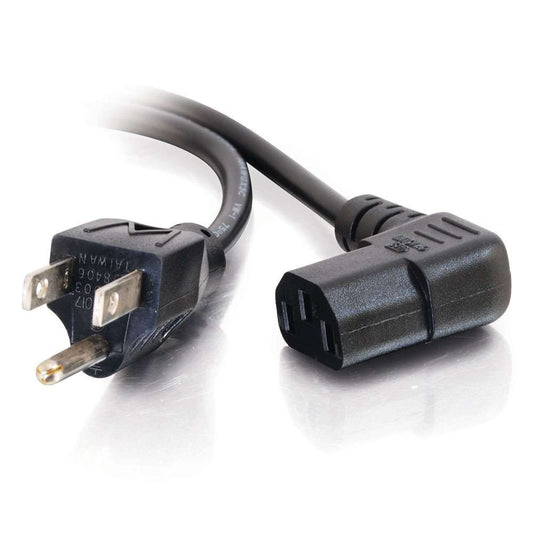 CG03152 - C2G - 6ft 18 AWG Universal Right Angle Power Cord NEMA 515P to IEC320C13R