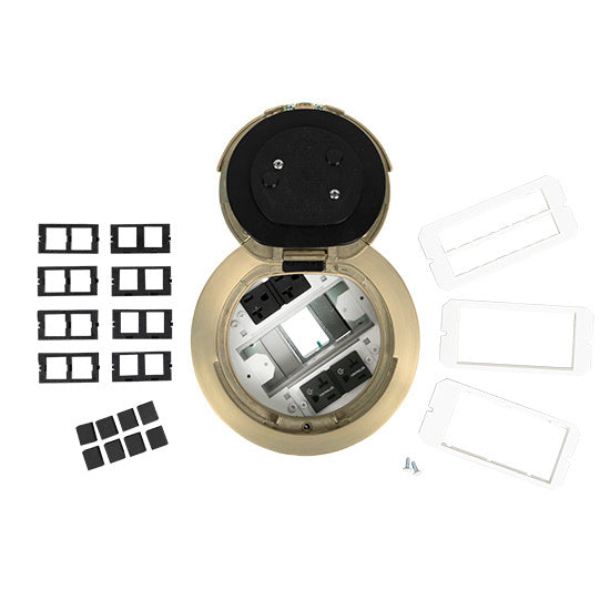 6AT2PCRSB - Wiremold - 6AT2PCRSB 6 inch Prewired Flush Satin Brass Assembly Marked Controlled Circuit