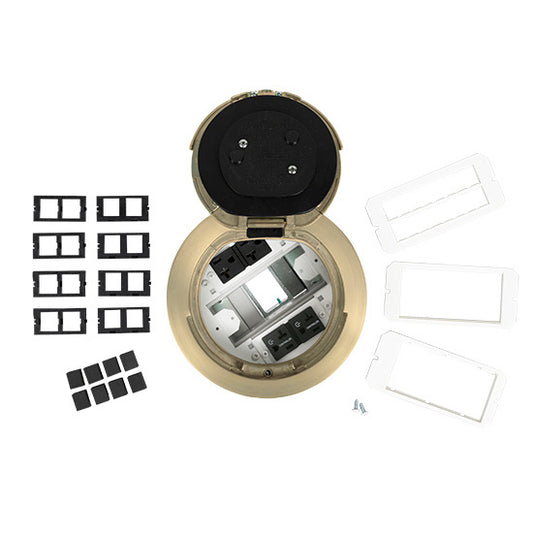 6AT2PCRSB - Wiremold - 6AT2PCRSB 6 inch Prewired Flush Satin Brass Assembly Marked Controlled Circuit