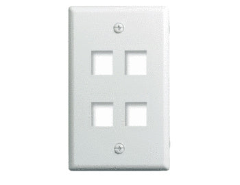 WP3404WH - On-Q - 1Gang 4 Port Wall Plate in White