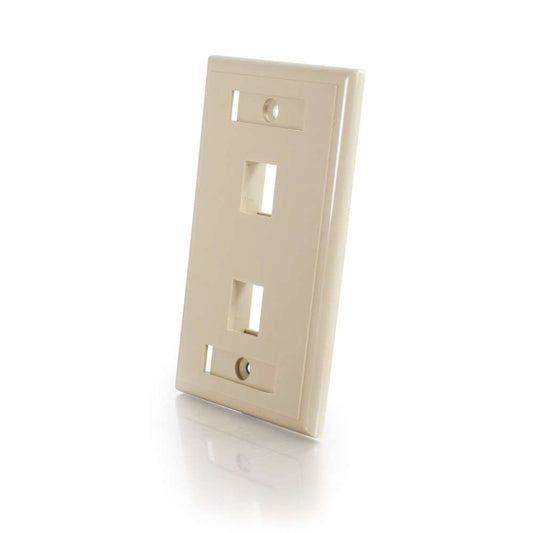 CG03711 - C2G - Two Port Keystone Single Gang Wall Plate Ivory