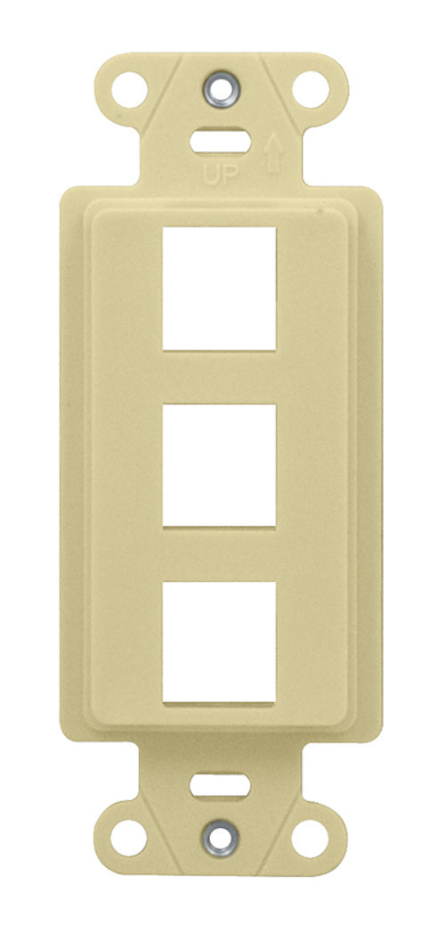 WP3413LA - On-Q - 3 Port Decorator Outlet Strap in Light Almond