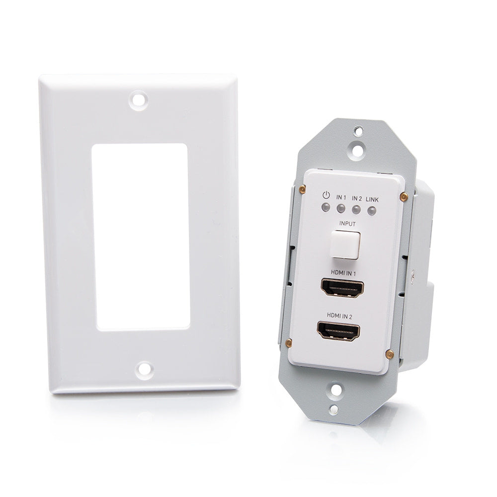 C2G30022 - C2G - Dual HDMI HDBaseT RS232 over Cat Extender Single Gang Wall Plate Transmitter 4K 60Hz