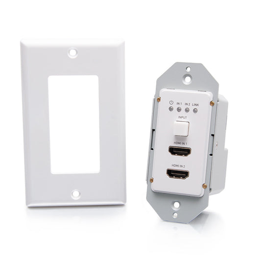 C2G30022 - C2G - Dual HDMI HDBaseT RS232 over Cat Extender Single Gang Wall Plate Transmitter 4K 60Hz