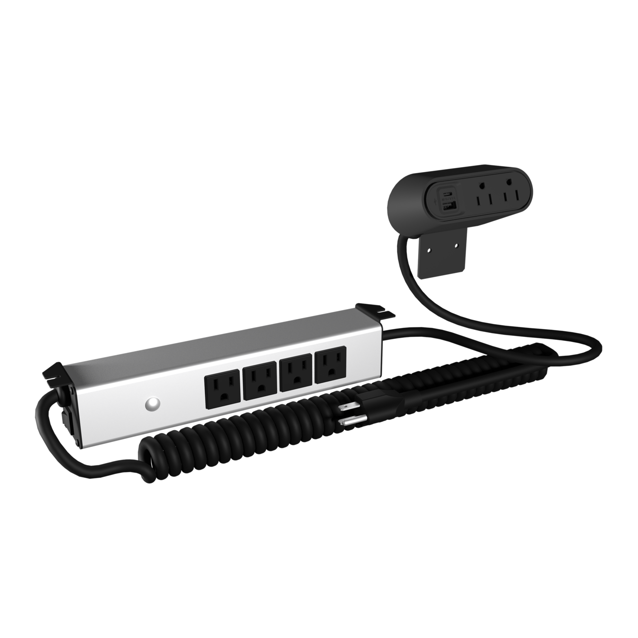 SS246BK - Wiremold - Sit Stand Desk Power with 2 Surface Outlets and 4 Below Desk in Black
