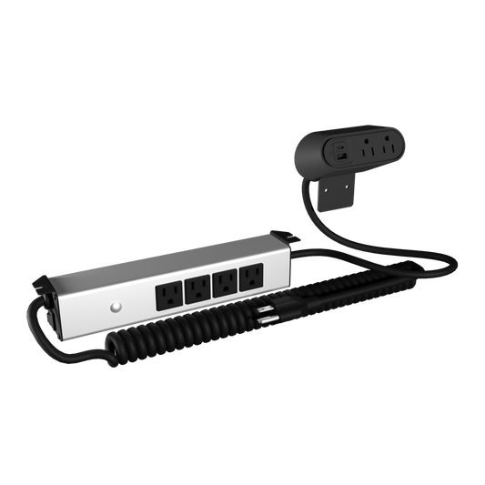 SS246BK - Wiremold - Sit Stand Desk Power with 2 Surface Outlets and 4 Below Desk in Black