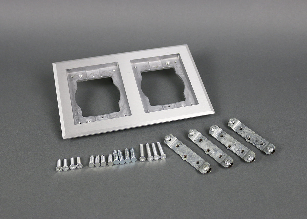 828TCAL - Wiremold - 828TCAL Omnibox Two Gang Rectangular Aluminum Carpet and Tile Flange