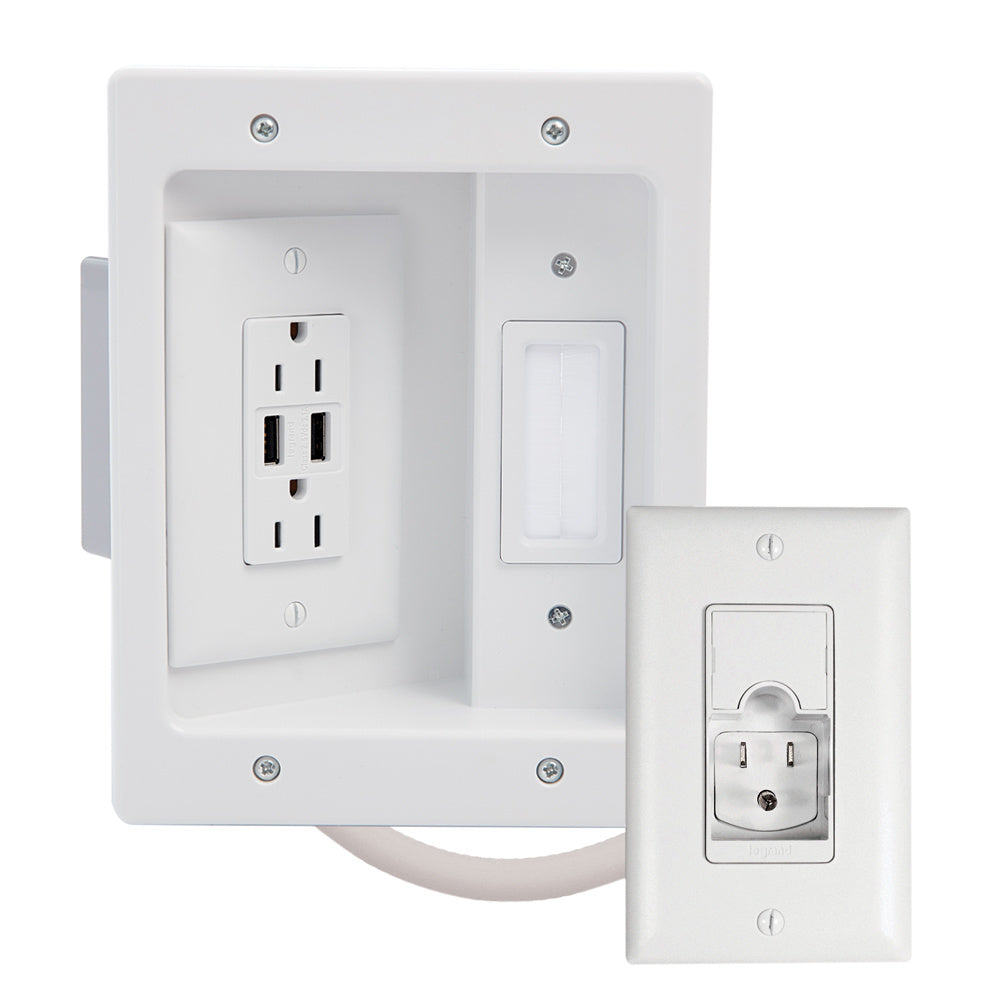 CPU306WV1 - On-Q - In Wall TV Power Kit with USB in White