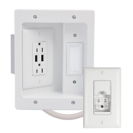 CPU306WV1 - On-Q - In Wall TV Power Kit with USB in White