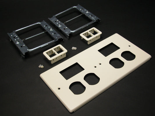 G4047-2BBTT - Wiremold - G40472BBTT 4047 Four Gang Cover Two Duplex and Two Tracjack Mini Adapters in Gray