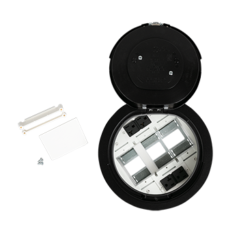 8AT2PBK - Wiremold - 8AT2PBK 8AT Prewired Evolution Poke Thru Device with Flush Style Cover in Black