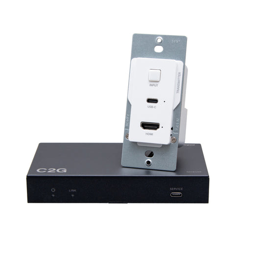 C2G31029 - C2G - HDMI HDBaseT USB-C Data and Video Over Cat Extender Wall Plate Transmitter to Box Receiver 4k