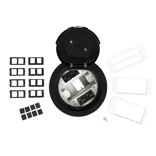 6AT2PCRBK - Wiremold - 6AT2PCRBK 6 inch Prewired Flush Black Assembly Marked Controlled Circuit