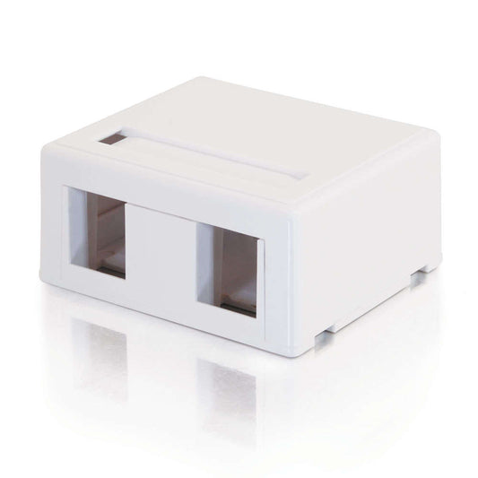 CG03833 - C2G - 2 Port Keystone Jack Surface Mount Box White