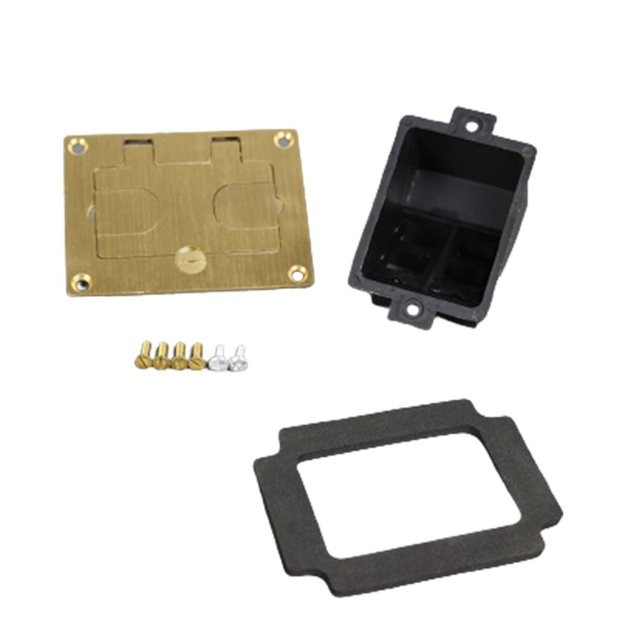 828COMTC - Wiremold - 828COMTC Omnibox Rectangular Aluminum Communications Cover Plate in Brass