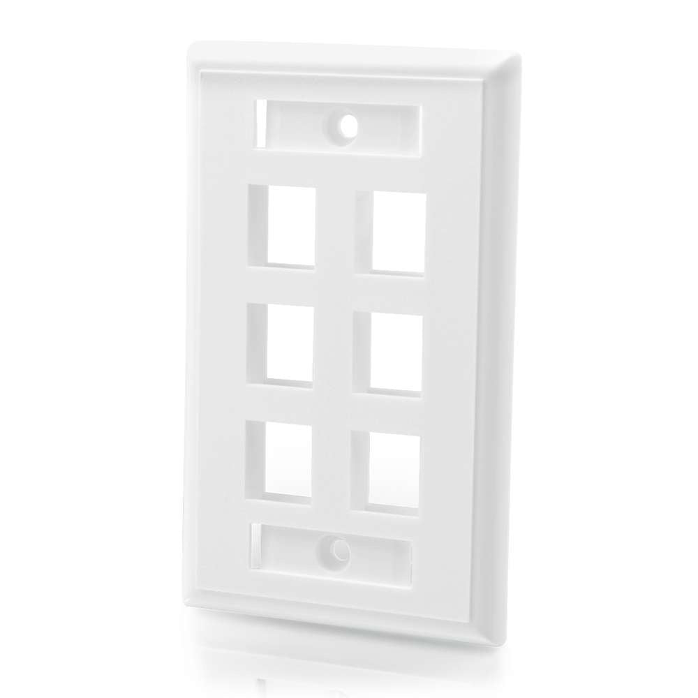 CG03414 - C2G - Six Port Keystone Single Gang Wall Plate White