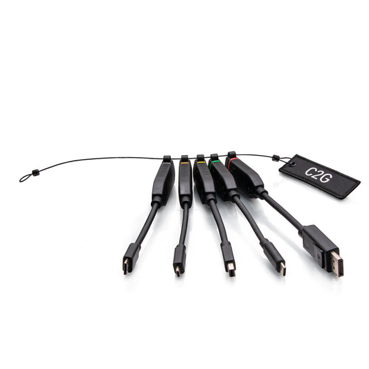C2G30287 - C2G - Universal 4K HDMI Dongle Adapter Ring with Color Coded Mini DisplayPort DisplayPort USB-C Mini HDMI and Micro HDMI