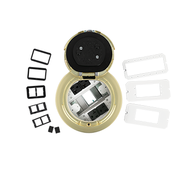 6ATC2PSB3H - Wiremold - 6ATC2PSB3H 3Hour Fire Classified 6 inch Recessed Prewired Surface Style PokeThru Assembly in Satin Brass