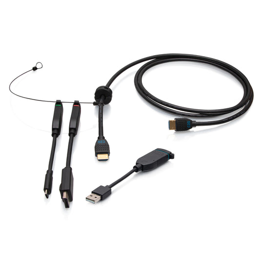 C2G4200586 - C2G - 6ft (1.8m) 4K HDMI Premium Cable and Universal Dongle Adapter Ring with Color Coded HDMI to DisplayPort HDMI to USB-C and USB-C to USB-A without Pull Tab
