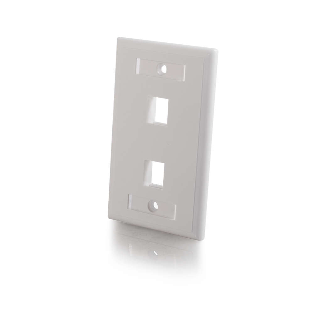 CG03411 - C2G - Two Port Keystone Single Gang Wall Plate White