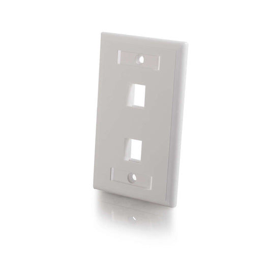 CG03411 - C2G - Two Port Keystone Single Gang Wall Plate White