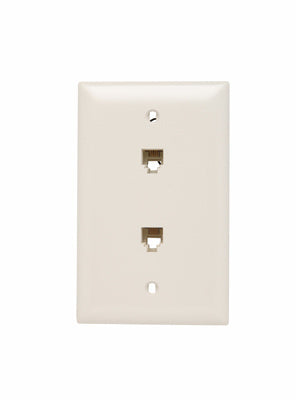 TPTE2LA - On-Q - Dual 2 Line 4Conductor Telephone Wall Plate in Light Almond