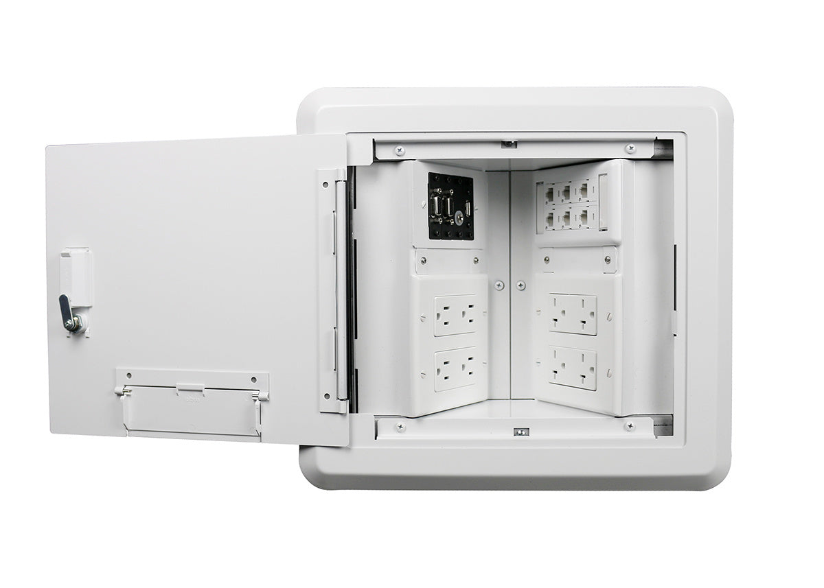 EHWB8-WH - Wiremold - EHWB8WH Evolution Eight Gang Hinged Wall Box in White