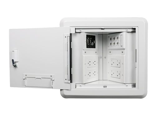 EHWB8-WH - Wiremold - EHWB8WH Evolution Eight Gang Hinged Wall Box in White