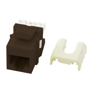WP3476BR - On-Q - Cat6 QuickConnect RJ45 Keystone Insert in Brown