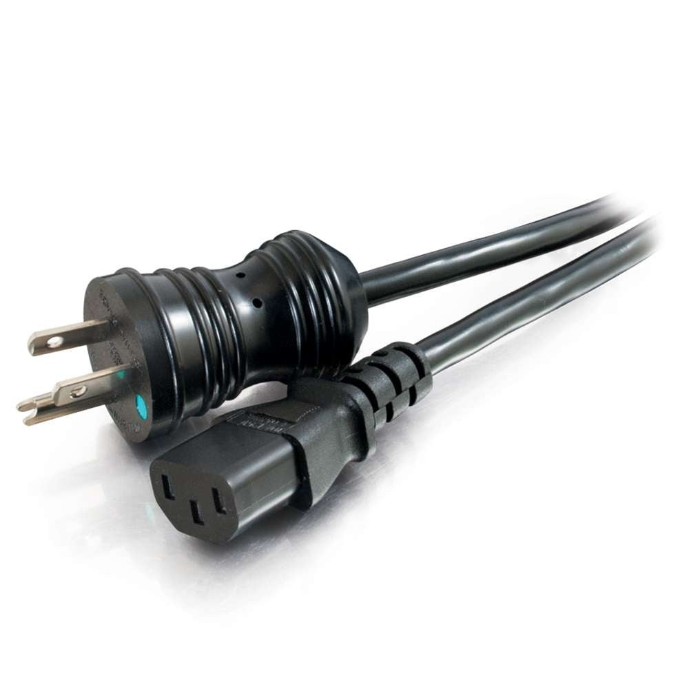 CG48070 - C2G - 8ft 16 AWG Coiled Hospital Grade Power Cord NEMA 515P to IEC320C13 Black