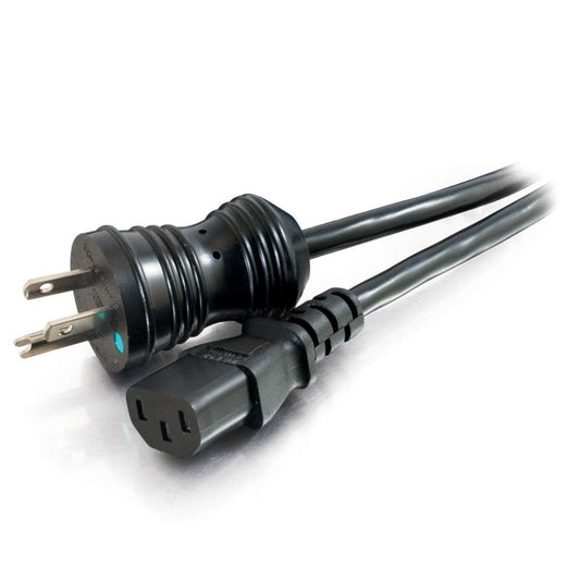 CG48070 - C2G - 8ft 16 AWG Coiled Hospital Grade Power Cord NEMA 515P to IEC320C13 Black