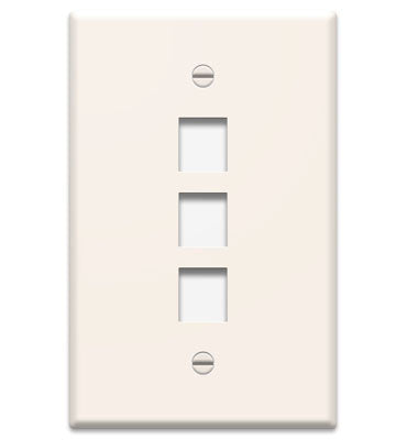 WP3403LA - On-Q - 1Gang 3 Port Wall Plate in Light Almond