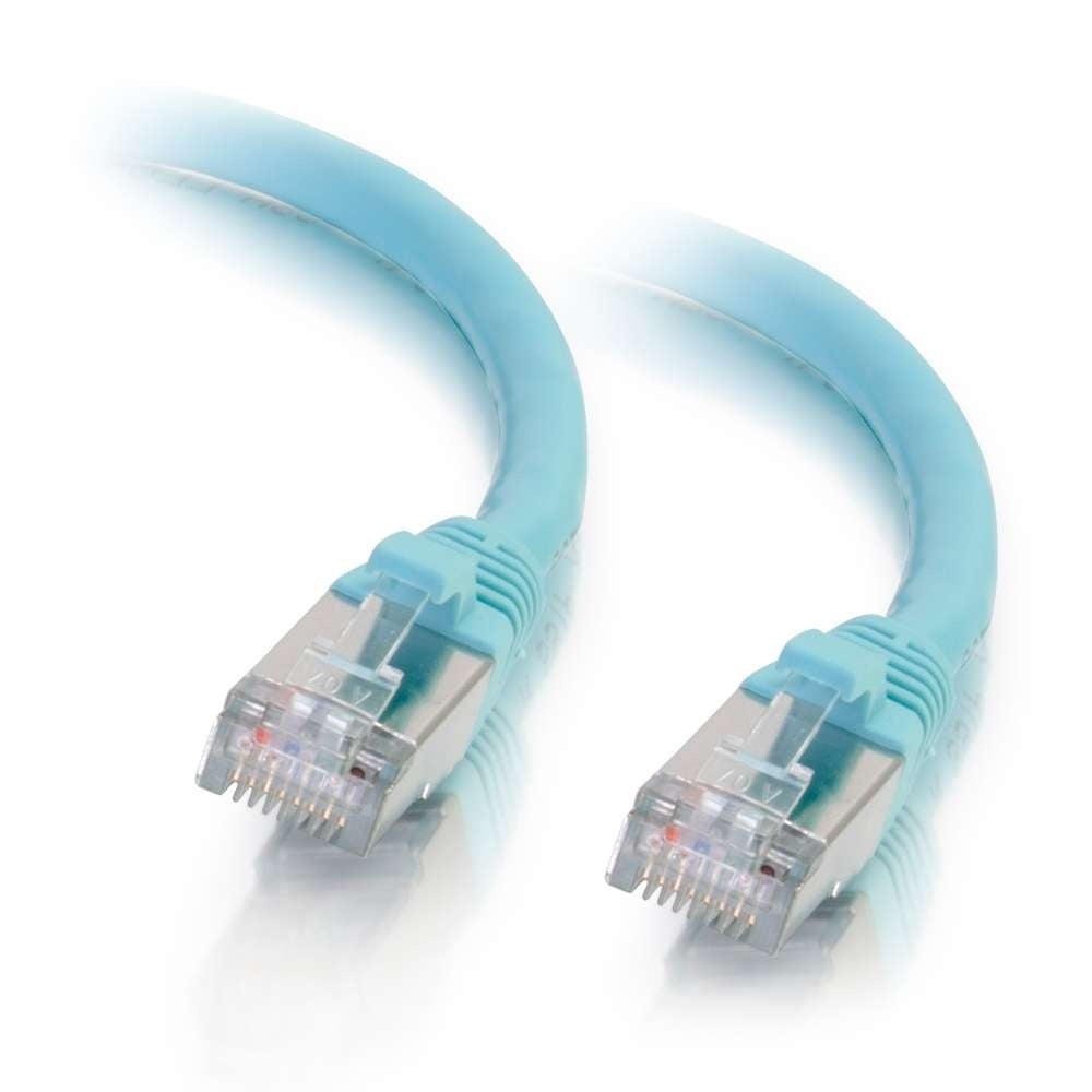 CG00977 - C2G - 6 Inch Cat6a Snagless Shielded STP Ethernet Network Patch Cable Aqua