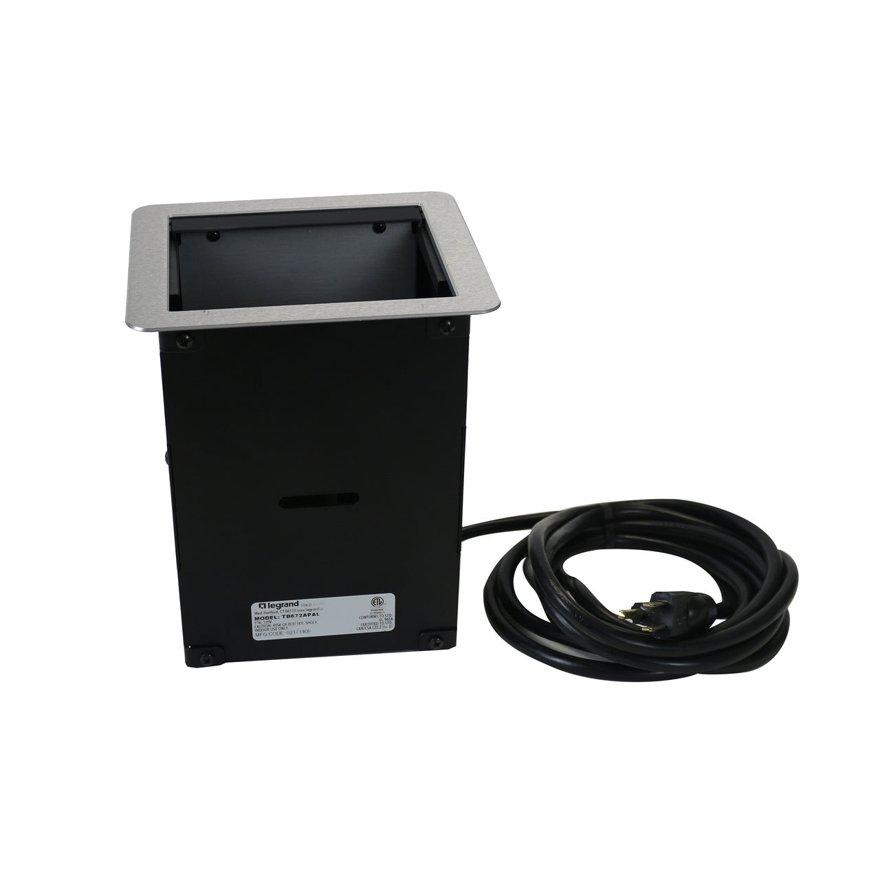 TB672AUAL - Wiremold - TB672AUAL Integreat Cord Ended AV Table Box With USB in Aluminum