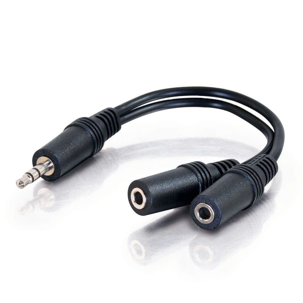 CG40426 - C2G - 6 Inch Value Series One 3.5mm Stereo Male To Two 3.5mm Stereo Female Y Cable