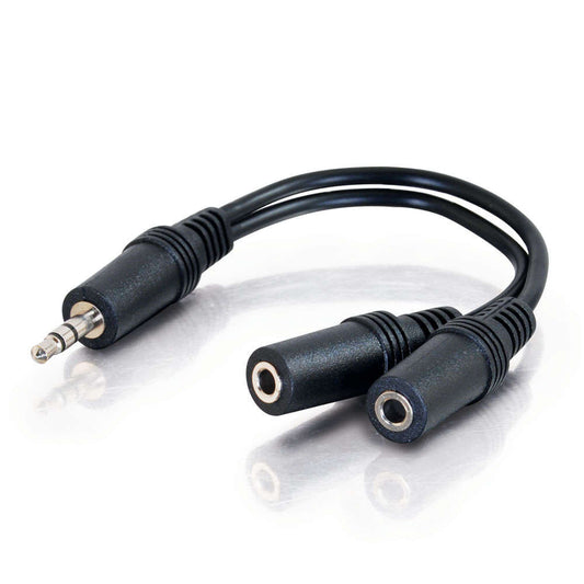 CG40426 - C2G - 6 Inch Value Series One 3.5mm Stereo Male To Two 3.5mm Stereo Female Y Cable