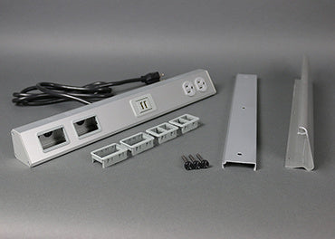 TSAM1F2BK1U - Wiremold - TSAM1F2BK1U TableSource Table Box with BacksplashMounted and Two Communication Openings in Black