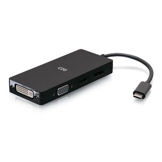 C2G54454 - C2G - USB-C Multiport Adapter 4in1 Video Adapter with HDMI DisplayPort DVI andVGA 4K 60Hz