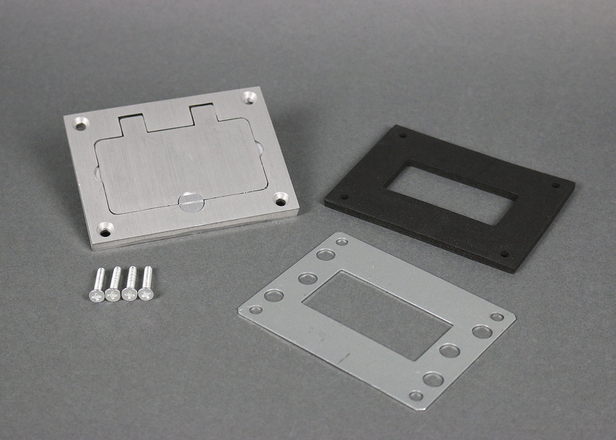 828GFITCAL - Wiremold - 828GFITCAL Omnibox Rectangular Aluminum GFI Cover Plate
