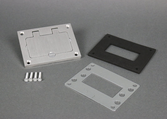 828GFITCAL - Wiremold - 828GFITCAL Omnibox Rectangular Aluminum GFI Cover Plate