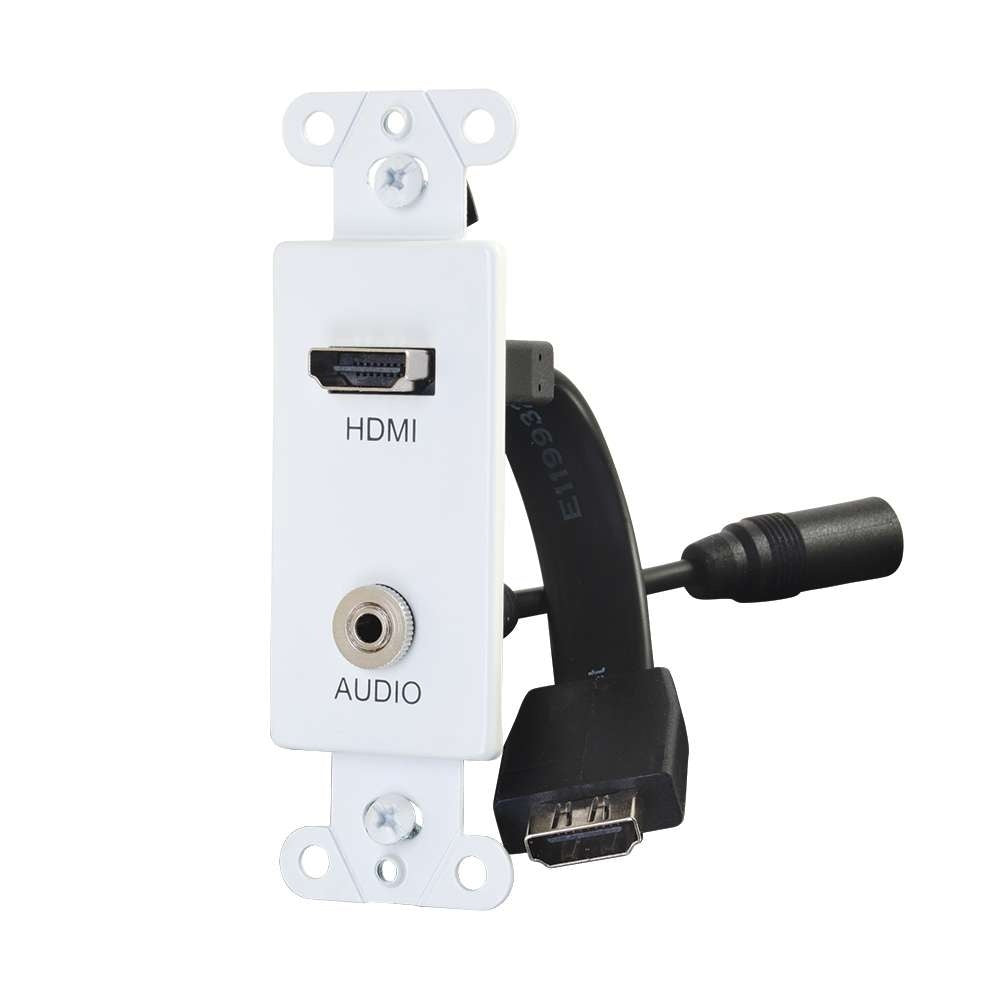 CG39872 - C2G - HDMI and 3.5mm Audio Pass Through Decorative Wall Plate White