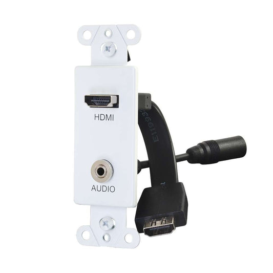 CG39872 - C2G - HDMI and 3.5mm Audio Pass Through Decorative Wall Plate White