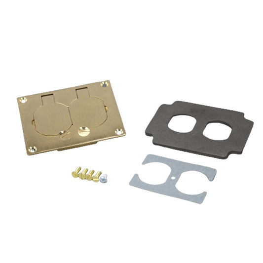828R - Wiremold - 828R Omnibox Rectangular Brass Duplex Cover Plate