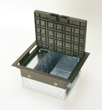 AC8105 - Wiremold - AC8105 Six Gang Raised Floor Box with Gray Carpet Style Lid