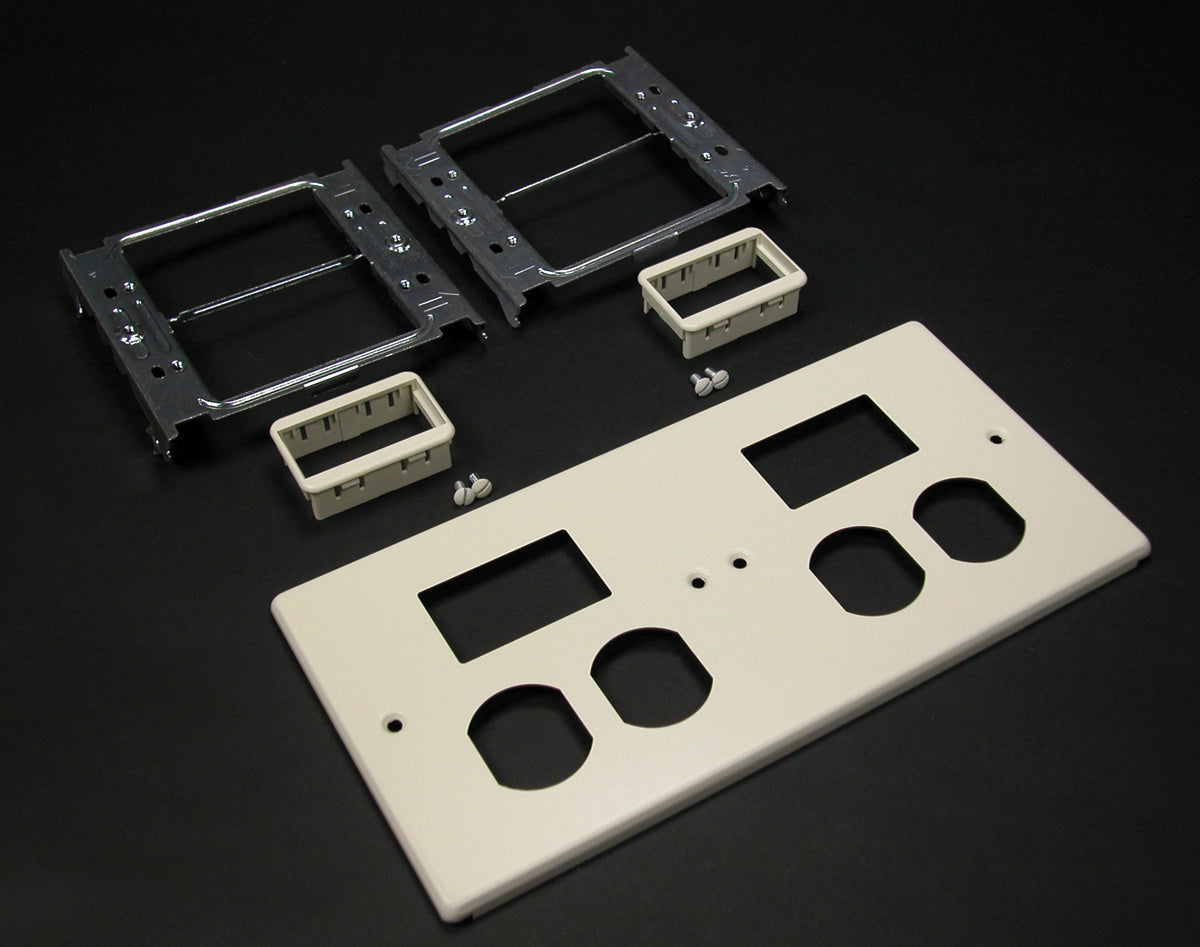 V4047-2BBSS - Wiremold - V40472BBSS 4047 Four Gang Cover Two Duplex and Two II Mini Adapters in Ivory