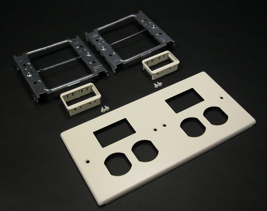 V4047-2BBSS - Wiremold - V40472BBSS 4047 Four Gang Cover Two Duplex and Two II Mini Adapters in Ivory
