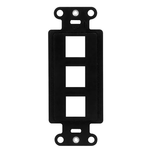 WP3413BK - On-Q - 3 Port Decorator Outlet Strap in Black