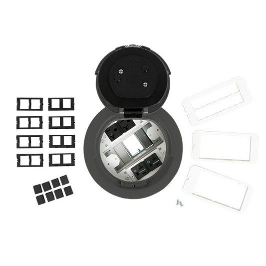 6AT2PCRGY - Wiremold - 6AT2PCRGY 6 inch Prewired Flush Gray Assembly Marked Controlled Circuit