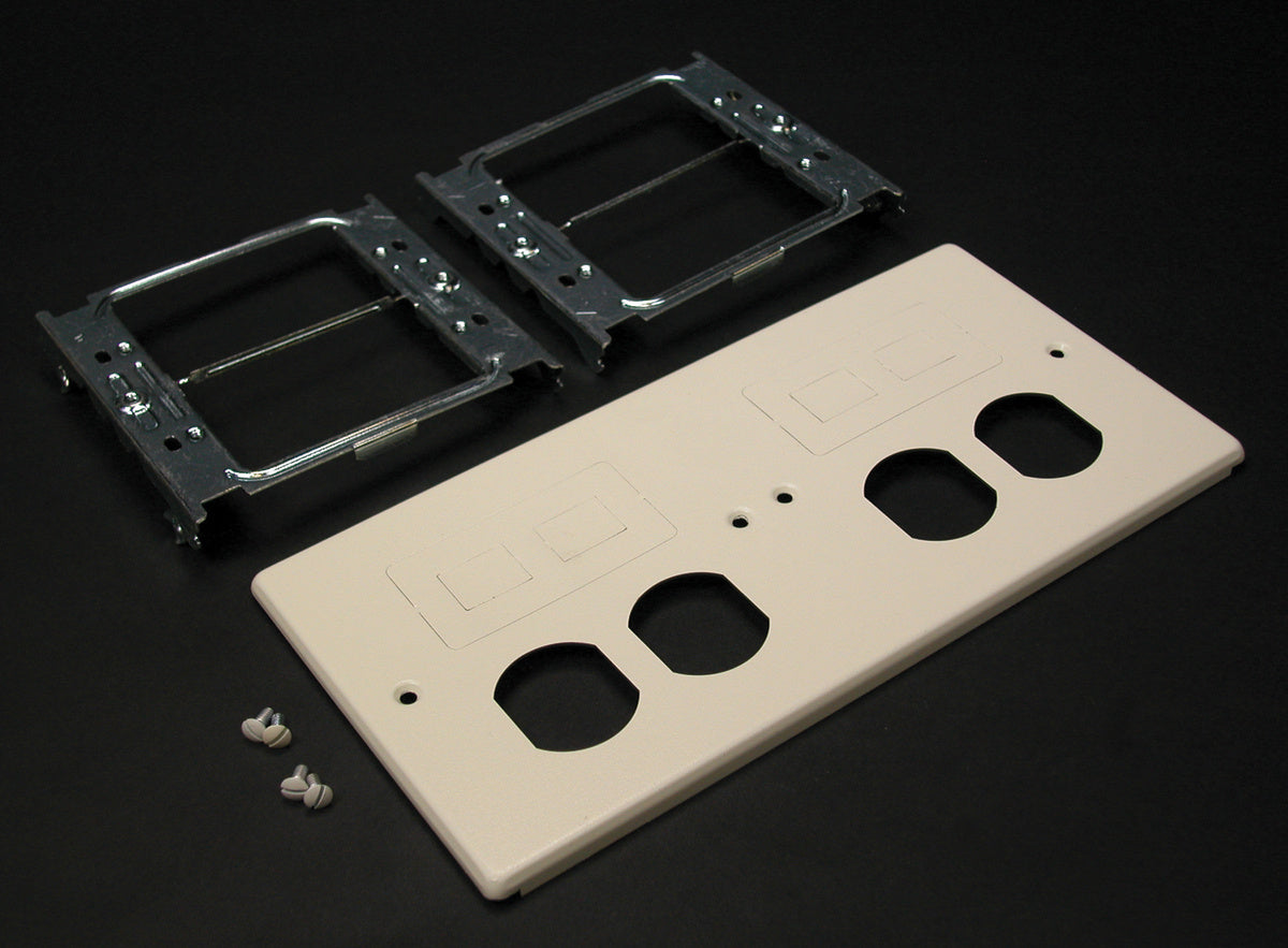 G4047-2BBFF - Wiremold - G40472BBFF 4047 Four Gang Cover Two Duplex and Two Modular Furniture Openings in Gray