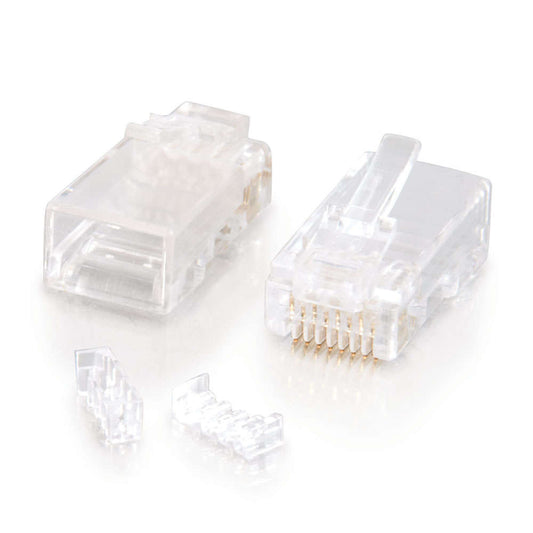CG27572 - C2G - RJ45 Cat5e Modular Plug with Load Bar for Round SolidStranded Cable MultiPack 10 Pack